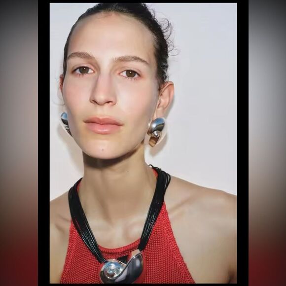 Zara Snail Gold Statement Earrings - Picture 5 of 14